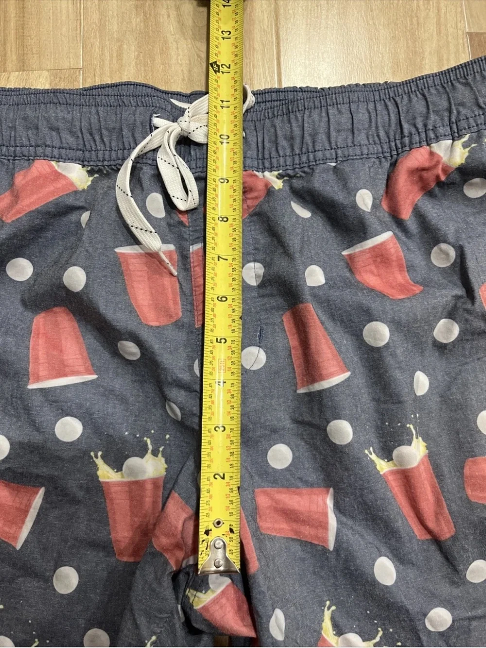 Men's Navy Shorts with Red Cup Print